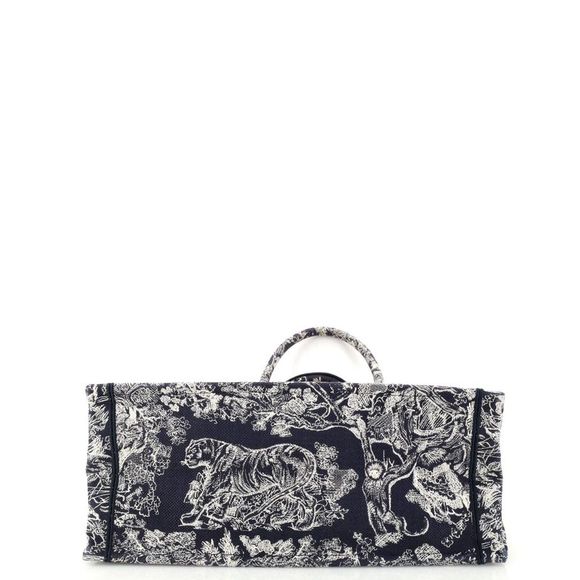 Christian Dior Book Tote Embroidered Canvas Large Blue - Picture 4 of 7